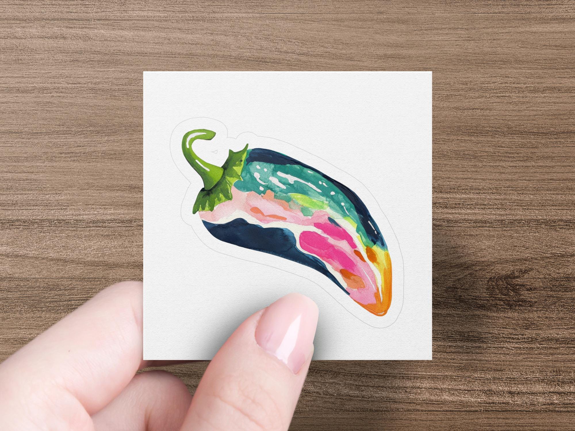 プレッピーな絵画風唐辛子のSVG PNG、ガッシュ風イラスト、鮮やかで