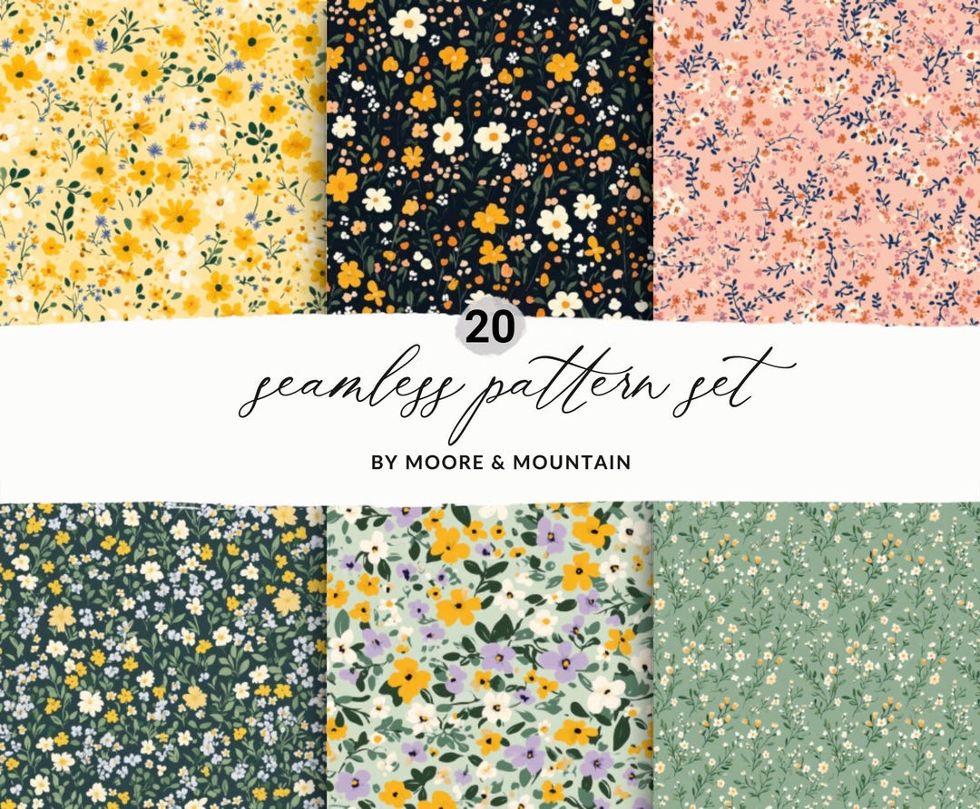 Floral Digital Paper, Ditsy Flower Pattern, Seamless Floral Pattern ...