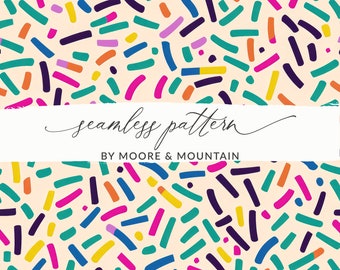 Sprinkles Seamless Pattern Confetti Background Digital Paper Birthday Seamless Confetti Pattern, Celebration Seamless Pattern PNG