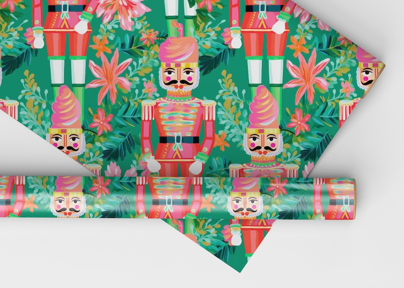 Preppy Christmas Seamless Nutcracker Pattern, Watercolor Nutcracker ...