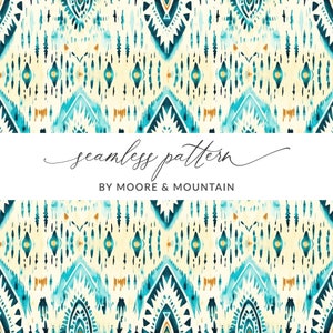 Aquarelle transparente motif turquoise du sud-ouest