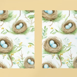 Seamless Nest Pattern, Cute Birds Nest Background Pattern, Seamless ...