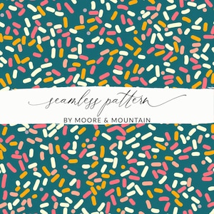 Seamless Confetti Sprinkle Background, Celebration Wallpaper With Colored Sprinkles Background Digital PNG Seamless File
