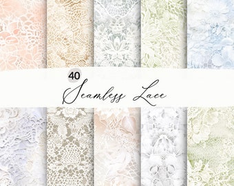 Seamless Lace PNG Background, Watercolor Lace Pattern, White Lace Overlay, Wedding Lace, Digital Scrapbooking Lace, Digital Printable Paper