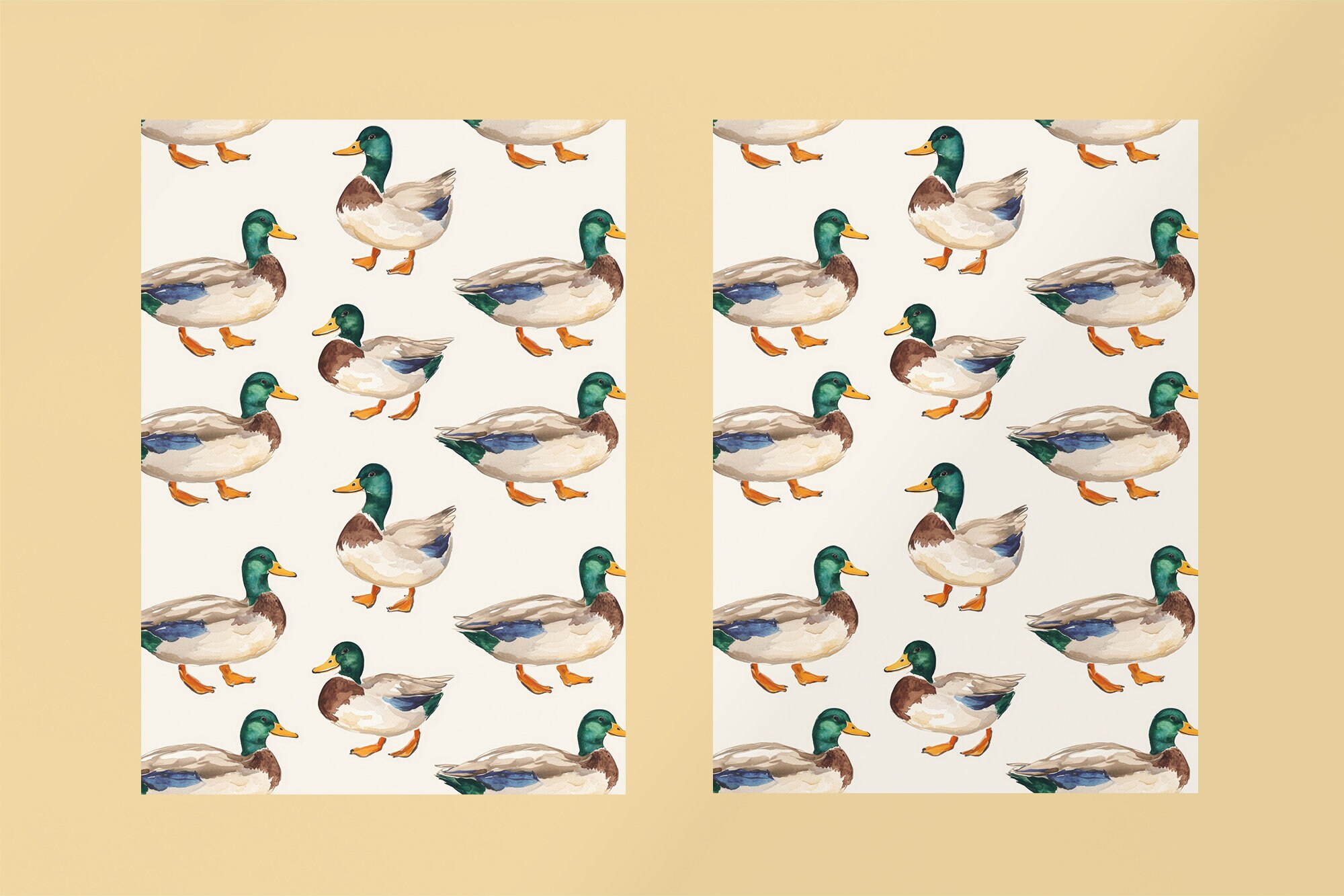 Duck Pattern Target Seamless Duck Background Pattern Mallard Ducks Cute Repeating Pattern ...