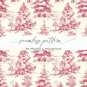Toile De Joie De Noël Motif Sans Couture Fond De Noël Vintage Rouge Et Blanc Fichier PNG