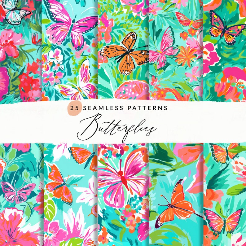 Vibrant Butterfly Background Patterns, SEAMLESS Butterfly Pattern ...