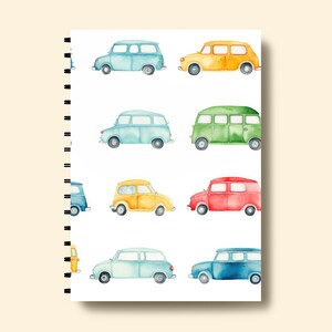 Colorful Cars Repeating Background Pattern for Textile Design Boys Cars Pattern, Watercolor Cars Background, Vintage Car Pattern Handpainted image 6