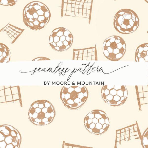 Seamless Soccer Background, Sketched Soccer Pattern, Soccer Digital Paper, Soccer Seamless Background, Cute Soccer Digital Background