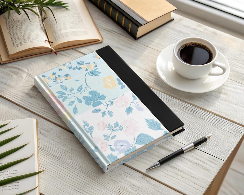 Floral notebook, Decorative journal, Vintage diary, Writing book, Planner, Floral sketchbook, Daily organizer, Art journal