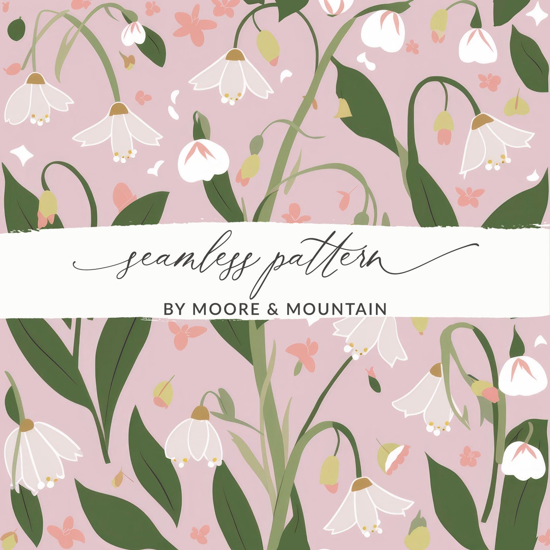 Seamless Lecojum Pattern, Repeating Lilly of the Valley Pattern ...