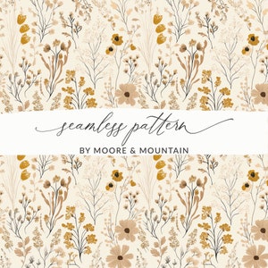 Neutrale wilde bloemen naadloze boho wilde bloemen achtergrondpatroon Zachte wilde bloemen naadloos patroon herhalend bestand, png