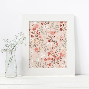 Dusty Rose Seamless Pattern, Cute Light Pink Ditsy Floral Background ...