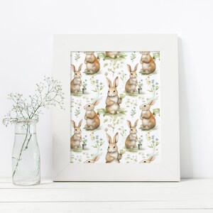 Cottage Core Rabbit Cottagecore Bunny Background, Seamless Cottagecore Rabbit Pattern ...