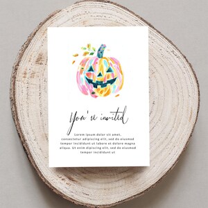 Halloween Invitation, Pumpkin Theme Party Invite, Fall Celebration, You're Invited Card, Festive Seasonal Party Invitation