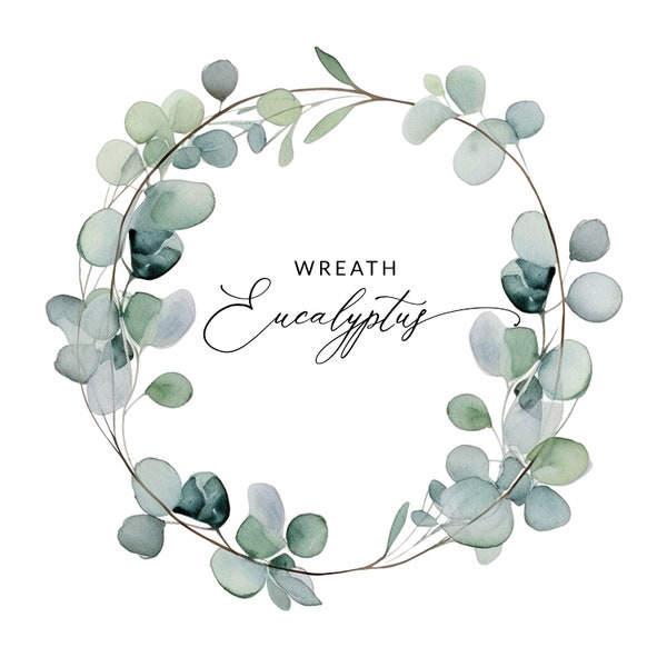 Eucalyptus Background Wreath, Eucalyptus ClipArt Wreath, Commercial Use, PNG Image, INSTANT DOWNLOAD