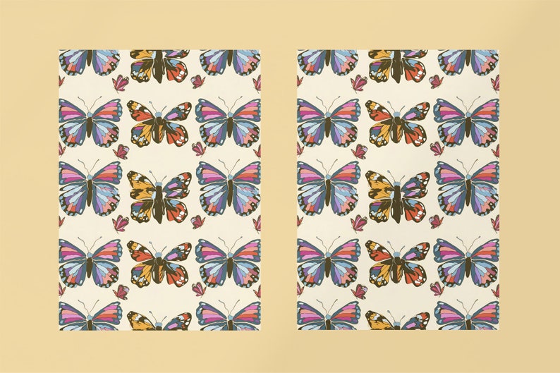 Boho Butterfly Seamless Pattern, Modern Butterflies Seamless Background ...