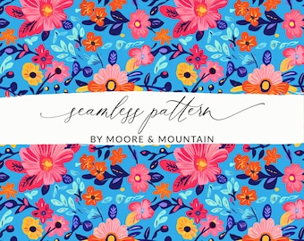 Seamless Mexican Floral Pattern Folk Art Mexican Floral Background PNG