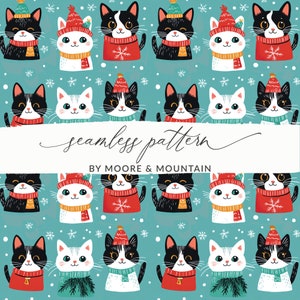 Motif Chats Noël Transparente Motif Chaton Hiver Drôle Noël