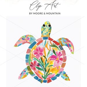 Sea Turtle Clip Art, Turtle Digital Download, Watercolor Turtle, Ocean Animal Art, Kids Room Decor, DIY Craft, Commercial Use
