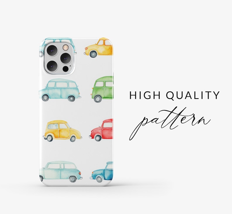 Colorful Cars Repeating Background Pattern for Textile Design Boys Cars Pattern, Watercolor Cars Background, Vintage Car Pattern Handpainted image 3