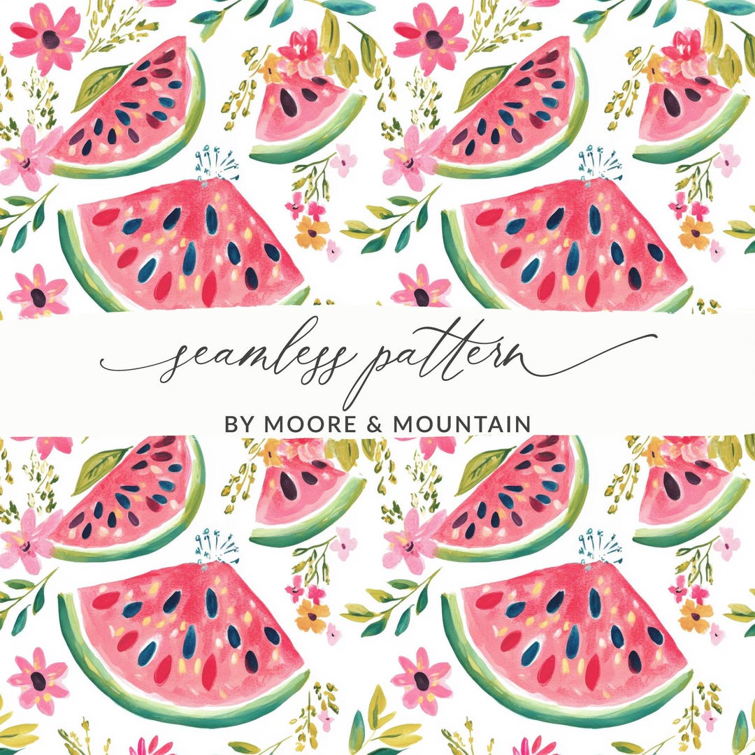 Watercolor Watermelon Digital Paper - Seamless Summer Fruit Pattern ...