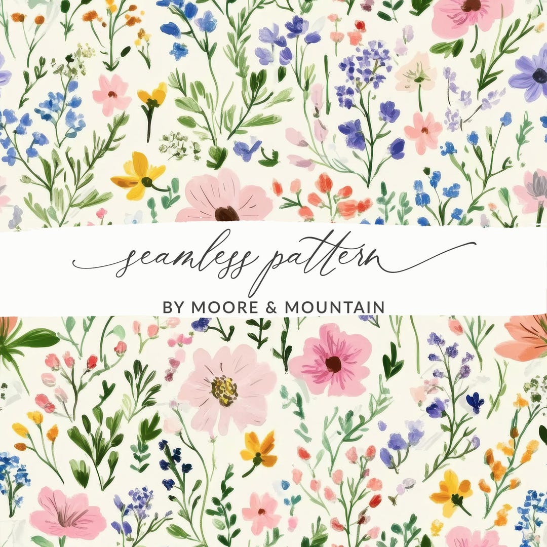 Spring Flower Field Seamless Ditsy Spring Pattern Cute Spring Seamless ...