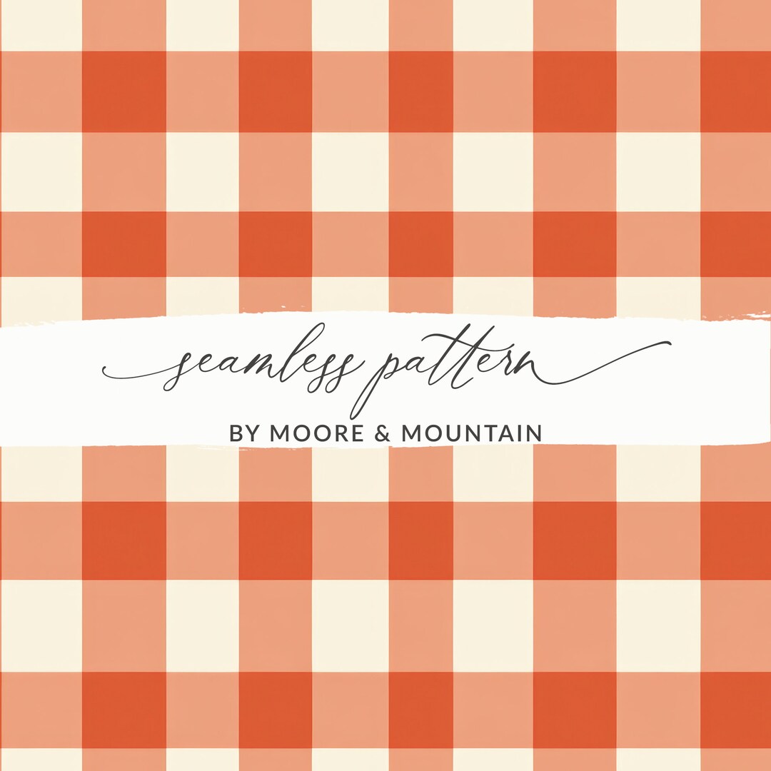 Seamless Gingham Pattern, Rust Checkered Background, Fall Plaid Pattern ...