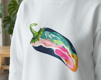 プレッピーな絵画風唐辛子のSVG PNG、ガッシュ風イラスト、鮮やかで
