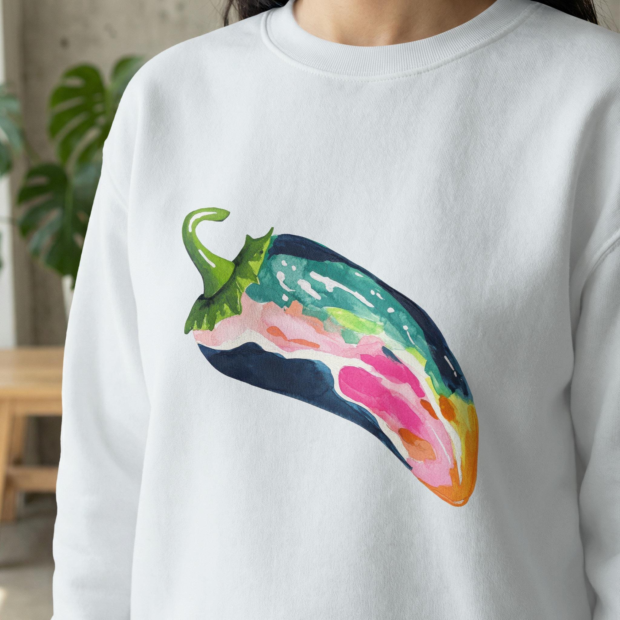 プレッピーな絵画風唐辛子のSVG PNG、ガッシュ風イラスト、鮮やかで