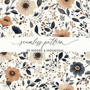 Zacht bloemen naadloos patroon Naadloos neutraal bloemmotief Beige bloemen achtergrond Naadloze png-achtergrond Mode-afdruk
