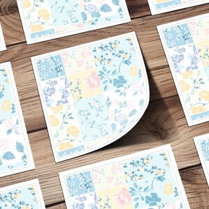 Floral Pattern Sticker Sheets, Botanical Decorative Stickers, Scrapbooking Supplies, Planner Decor, Bullet Journal Accessories.