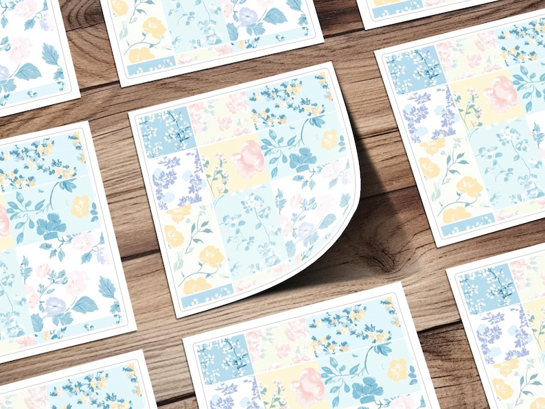 Floral Pattern Sticker Sheets, Botanical Decorative Stickers, Scrapbooking Supplies, Planner Decor, Bullet Journal Accessories.