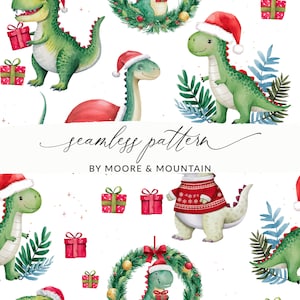 Lustige Weihnachten Dinosaurier Musterdesign Hintergrund X Mas T-Rex Dinosaurier-Muster für den kommerziellen Gebrauch X Mas Dinosaurier Musterdesign