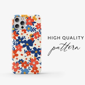 Red White and Blue Ditsy Floral Patriotic Background 4th of July ...