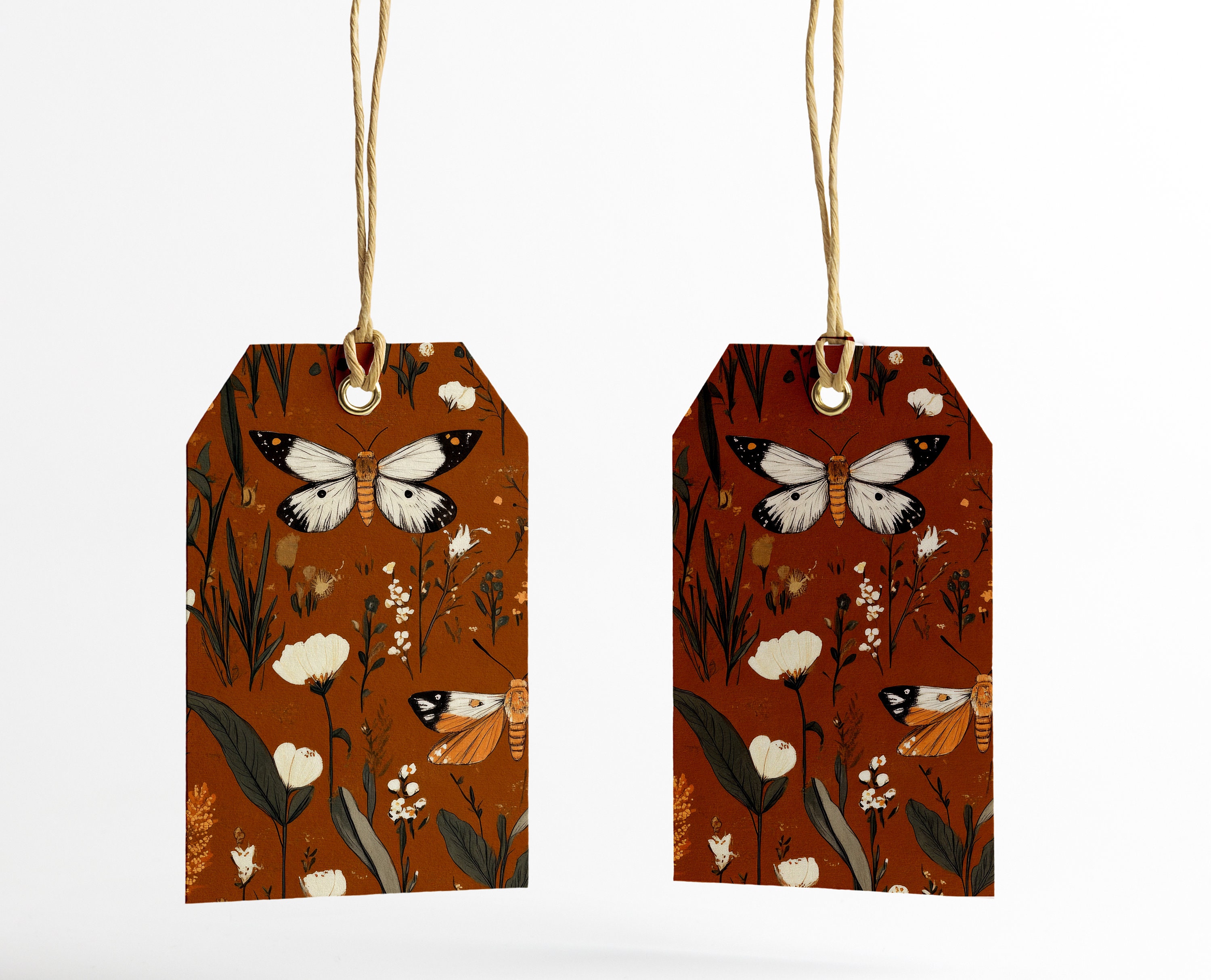 Fall Rust Seamless Pattern Cottagecore Moth Background Rusty ...