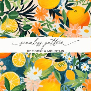 Agrumes, motif de fond transparent, oranges et citrons, fichier numérique répétitif PNG, Agrumes sans couture pour usage commercial