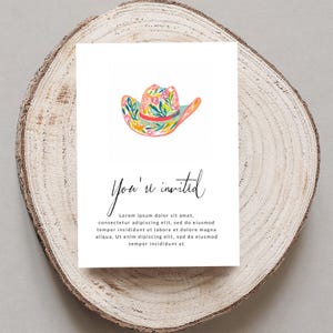 Colorful Cowboy Hat Invitation, Western Party Invite, Rustic Event Card, Cowgirl Birthday Invitation, Country Celebration, Printed Invite