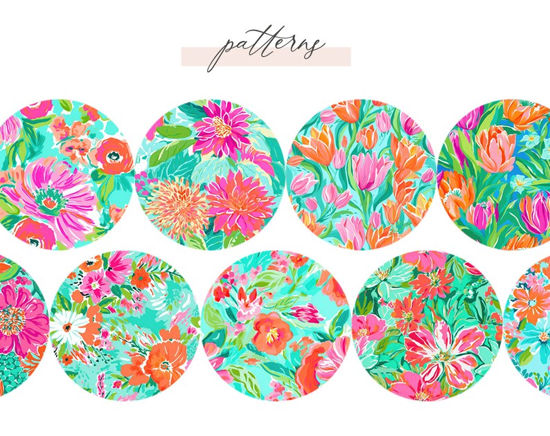 40 Preppy Spring Floral Patterns, Preppy Tulip Seamless Pattern, Preppy ...