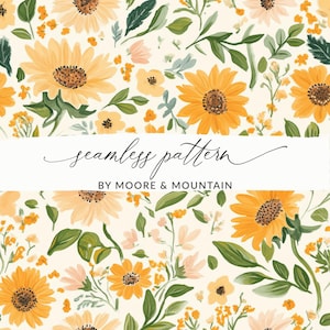 Patrón sin costuras de girasoles pastel. Fondo de girasoles soleados pintados. Fondo de girasoles pintados con gouache sin costuras.