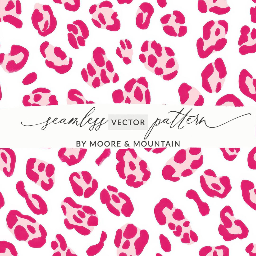 VECTOR Pink Leopard Print Digital Paper, Animal Spots Seamless Pattern ...
