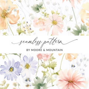 Motif de fond pastel fleurs printanières, floral printanier transparent, aquarelle fleurs pastel transparente, print print