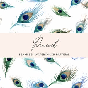 Peacock Feathers Background Pattern Seamless Peacock Feathers, INSTANT DOWNLOAD, Commercial Use