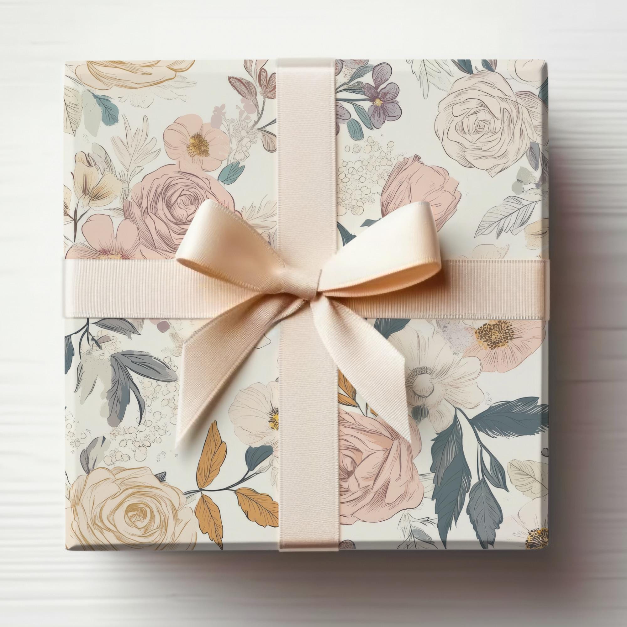 Elegant Blush Pink Floral Digital Paper, Seamless Watercolor Roses ...