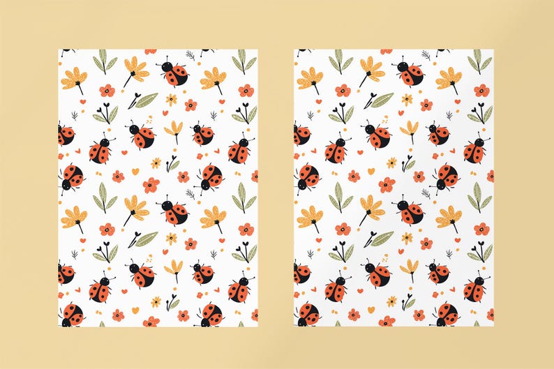 Cute Ladybug Background Pattern Seamless Ladybug PNG, Illustrated ...