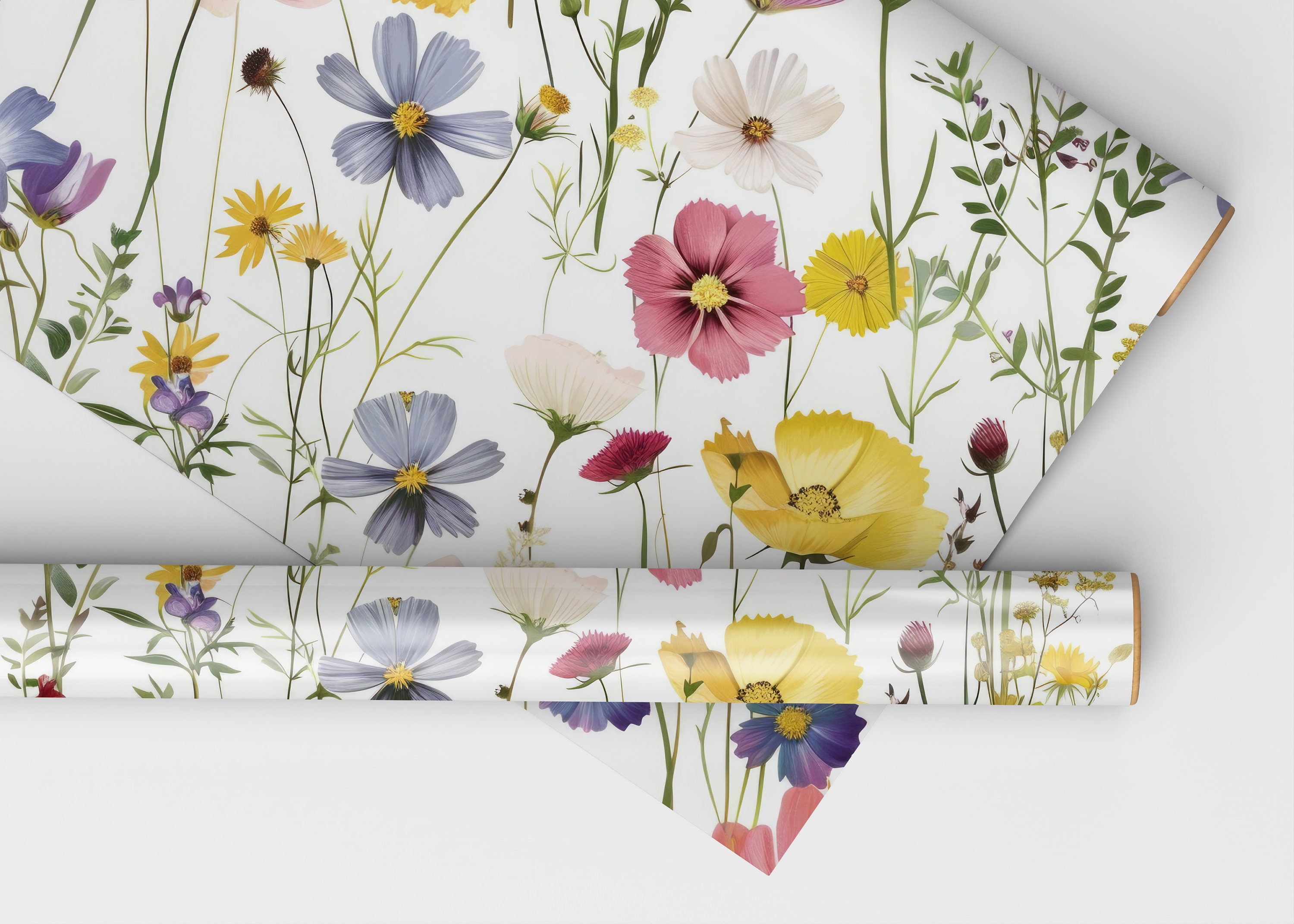 Seamless Wildflower Pattern for Commercial Use, Botanical Floral ...