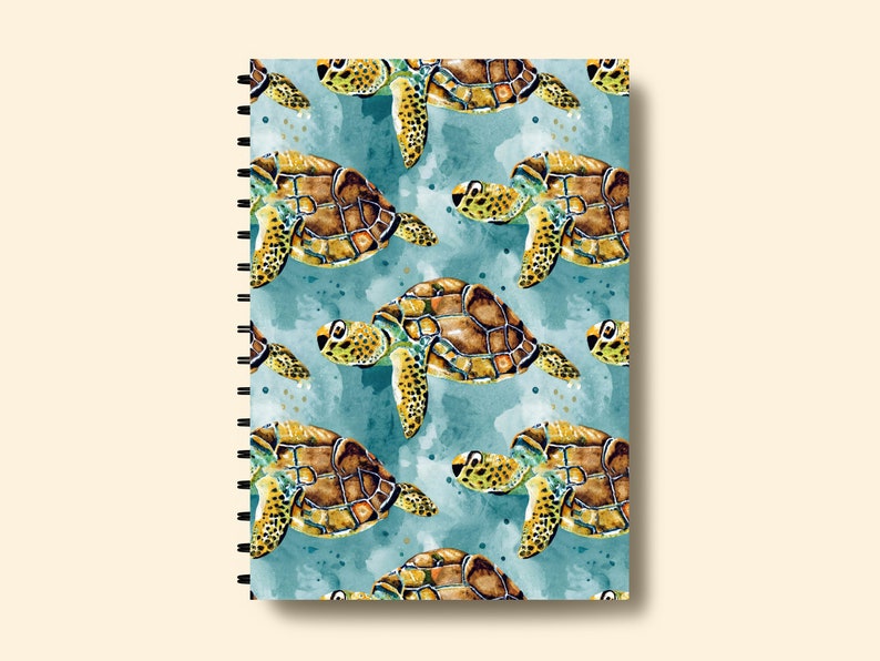 Seamless Sea Turtle Pattern, Illustrated Sea Turtle Seamless Digital ...