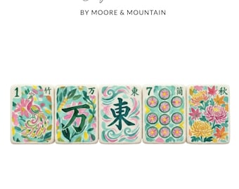 Arte digitale Mahjong in stile Chinoiserie PNG, clipart di tessere Mahjong SVG