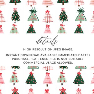 Christmas Watercolor Clipart, Trees and Gifts, High Resolution JPEG, Instant Download, Holiday Digital Art, Non-Editable Commercial Use