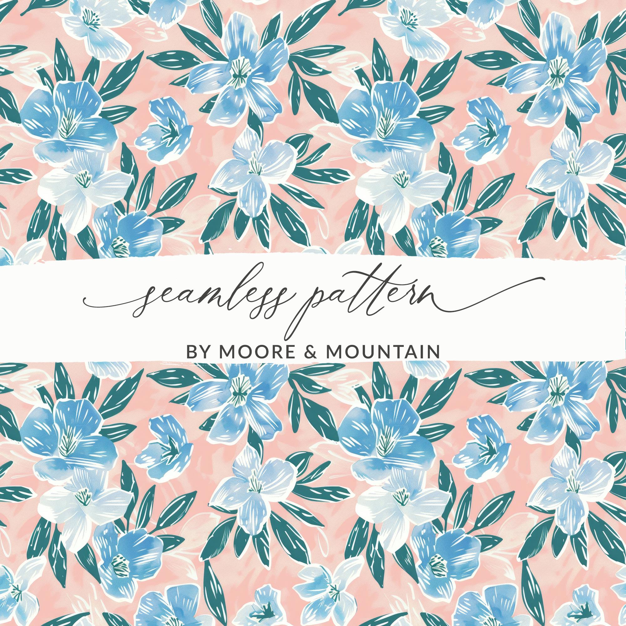 Grandmillennial Floral Pattern Seamless Light Pink and Light Blue Flowers  Background Pattern Seamless Modern Floral - Etsy New Zealand, image size:2000x2000